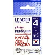 Гачки рибальські, Leader Keiryu, 9шт/уп, колір BN, №4